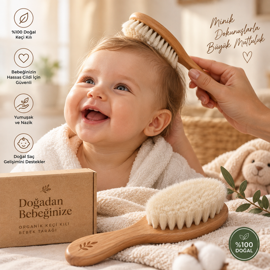 Organik Keçi Kılından Bebek Tarağı