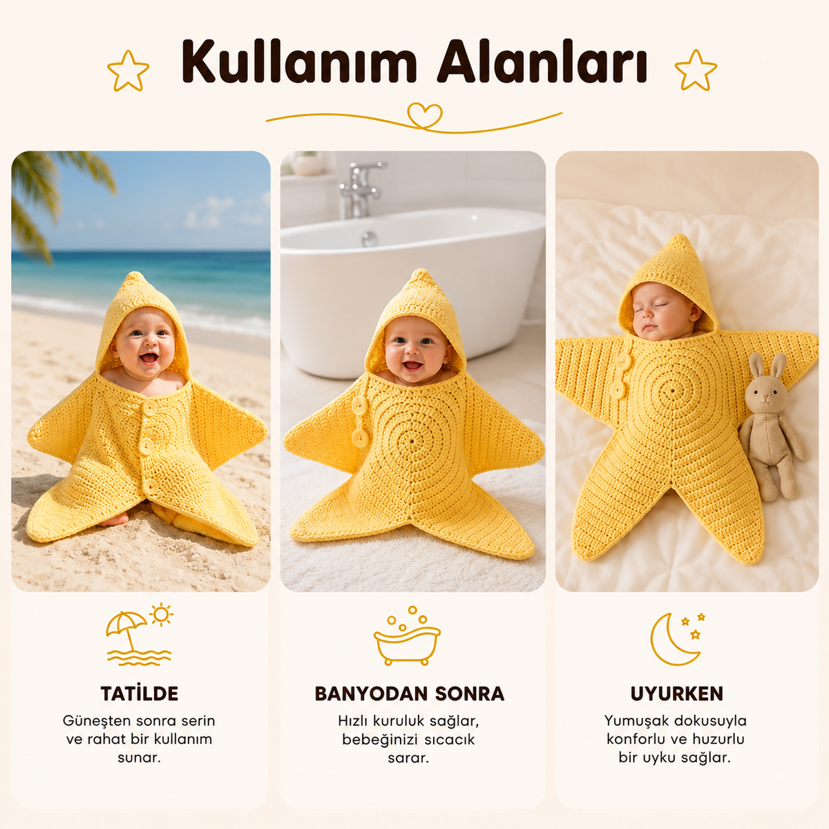 Tylaure™ El Örgüsü Yıldız Uyku Tulumu